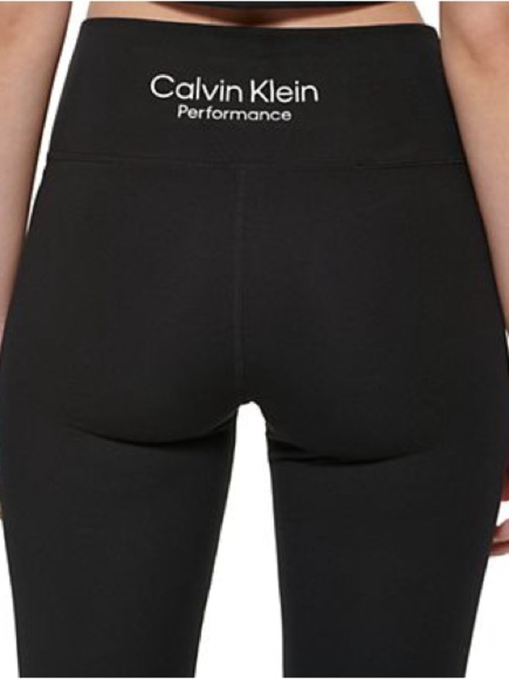 Calvin Klein Black Performance Leggings with Logo Patch